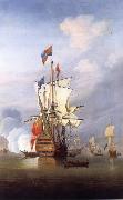 Monamy, Peter The First-rate ship Royal Sovereign stern  quarter view,in a calm oil painting reproduction